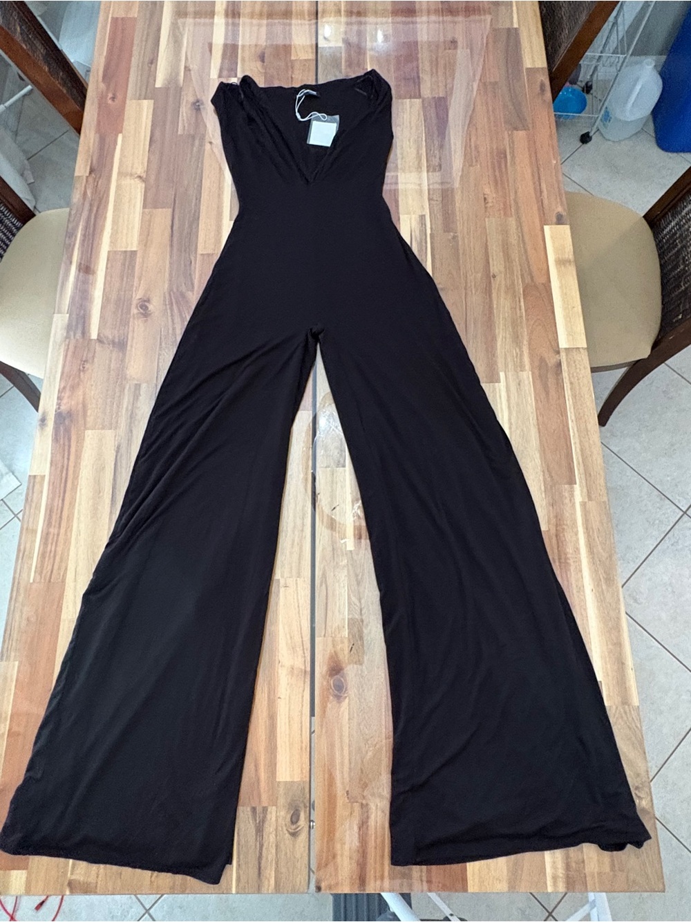 NWT Naked Wardrobe Black V Neck Jumpsuit